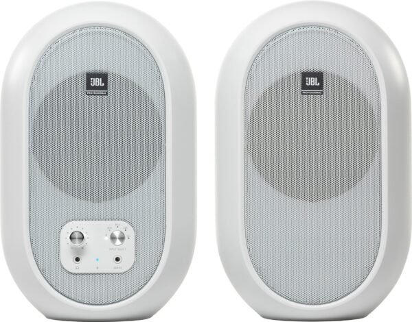 JBL - 2.0 104BT Powered Desktop Multimedia Speakers with Bluetooth, AUX, RCA, and TRS inputs. - White